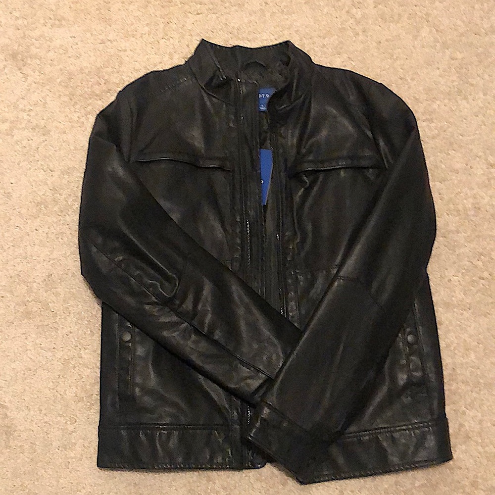 Black leather jacket